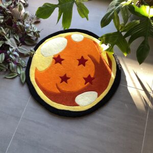 Tapis décoratif manga Dragon Ball Z, couleur orange vif